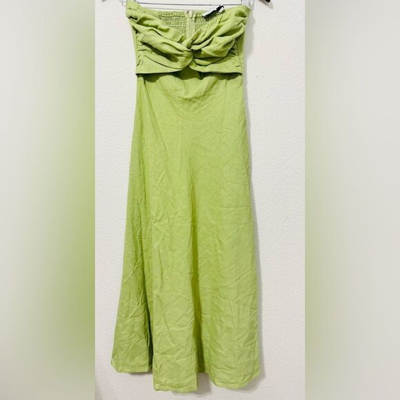 Petal & Pup Rosetta Cutout Cotton & Linen Strapless Dress-Size 2 NWT - Picture 7 of 15